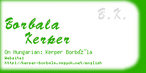 borbala kerper business card